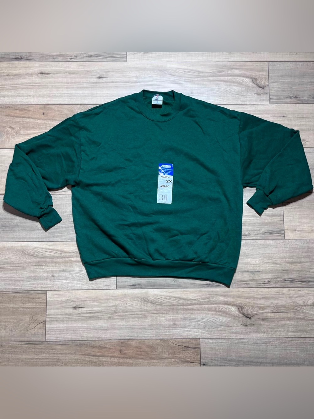 Jerzees Activewear Mens Nublend Crew Neck Long Sleeve Sweatshirt Size 2X Green